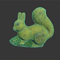 Yellow Squirrel Decorative Figurine Holding Green Corn as Home Ornament Decoration Piece
