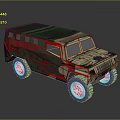 Military Off Road Vehicle With Camouflage Paint And Sturdy Body Design