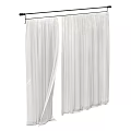 Modern White Sheer Curtain Hanging On Window Rod For Home Decor
