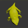 Green Toad 3D Model With Vibrant Green Color Textured Skin And Yellow Eyes