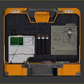 Orange Open Toolkit Case With Digital Display Devices Probes And Cables 3d model