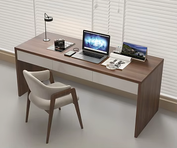 Modern desk chair laptop desk lamp 3d model