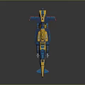 Futuristic Blue And Yellow Ship With Modern Deck Structure And Equipment