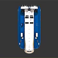 Blue And White Hovercraft With Top Fans And Streamlined Hull 3d model
