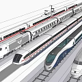 train high-speed rail train maglev train subway 3d model
