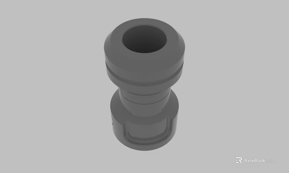 Gray Cylindrical Mechanical Connector With Hollow Center And Multi Layered Structure 3d model 