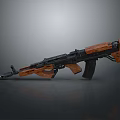 Modern Tactical Rifle With Wooden Stock And Black Metal Barrel Design