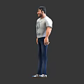 3D Male Character Wearing Grey TIE-DYE T-Shirt And Blue Jeans 3D Model Design