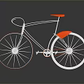 Modern Stylish Bicycle With White Frame Orange Seat And Reflective Wheel Design