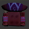 Artistic Purple Pink Single Sofa With Blue Lines Star Pattern And Skull Armrests