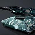 Modern Camouflage Military Tank With Turret Main Gun Barrel And Tracks