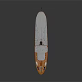 Vintage Orange And White Yacht With Upper Deck Windows Flag And Details