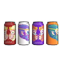 Colorful Beverage Cans With Lion Head Designs And 1573 Label In Red White Purple Orange