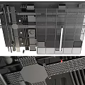 Modern pipeline bare roof iron ceiling pipeline bare roof pipeline 3d model