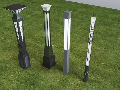 Modern Outdoor Lights Street Light High Pole Landscape Street Light Pole Lamp Post 3d model