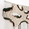 Beaded Hanging Decor With White Brown Green Colors And Irregular Shape Flowing Lines Design