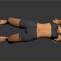 Woman Doing Yoga Bridge Pose In Grey Sportswear With Hands And Feet On Floor