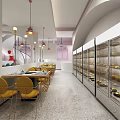 Net red string shop spicy hot pot shop 3d model