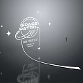 Space Patrol Intergalactic Design With Planetary Logo Stars And Astronaut Figure