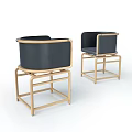 Modern Dining Chairs With Light Wooden Frame Black Upholstered Seats And Armrests