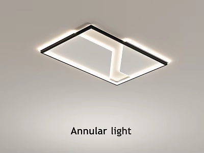 Modern Annular Ceiling Light with Sleek Minimalist Design for Indoor Spaces 3d model