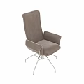 Modern Velvet Upholstered Table And Chair Set With Swivel Metal Legs Contemporary Design