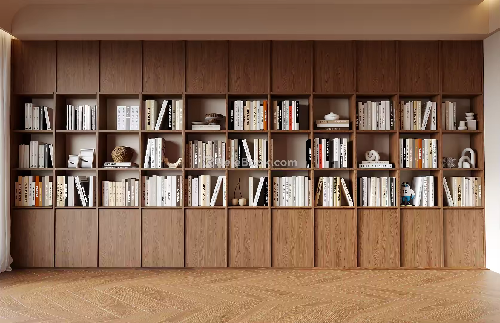 bookcase bookshelf book ornaments 3d model
