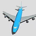 Blue KLM Passenger Airplane Exterior Design With Tail Details And Wings