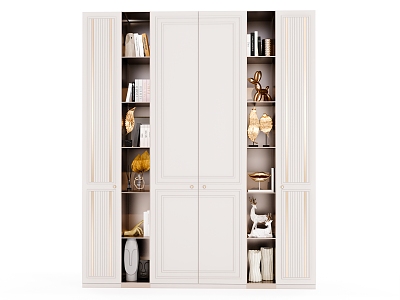 Open shelf bookcase display cabinet 3d model