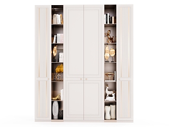 Open shelf bookcase display cabinet 3d model