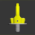 Yellow Parajet PLGV Device Component With Ring And White Base 3d model