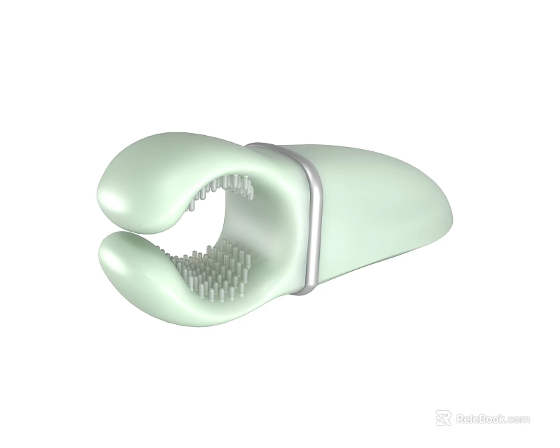 Light Green Handheld Massager With Small Bumps And Ergonomic Design For Care 3d model 