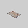 Artistic Vintage Square Rug With Distressed Beige Brown Blue Abstract Texture