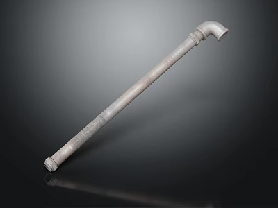 Heavy Duty Metal Pipe Fitting Tool with Long Curved End for Industrial Use 3d model