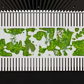 Creative Living Plant Wall Design With Wooden Slat Background And Ceiling For Modern Interior Decoration