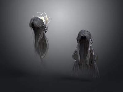 Elegant Long Hair Decorative Accessories With Stylish Design For Daily Use 3d model