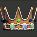Candy Decorated Crown With Orange Base White Icing Lollipops And Colorful Candies