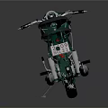 Green Vintage Motorcycle With Black Seat And Shiny Metal Retro Design