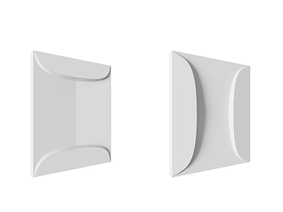 White Modern Decorative Wall Panels With Curved Design For Interior Decor 3d model