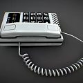 White Landline Phone With Digital Keypad Coiled Cord And Display Screen For Home Use