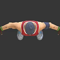 3D Character Model in Three Angles With Red Tank Top Blue Sweatpants Cap and Wristbands