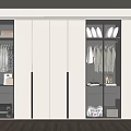 Modern Wardrobe With Glass Doors Hanging Clothes And Storage Space Design