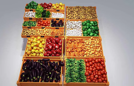 Modern Vegetable Combinations 3d model