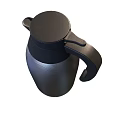 Stainless Steel Kitchen Thermos With Black Lid Handle And Brushed Finish Design