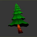 Green Layered Origami Plant With Tree Shape And Red Base Decor