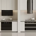 Modern range hood and stove combination 3d model