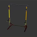 Adjustable Fitness Squat Rack With Black Frame And Yellow Adjustment Pins