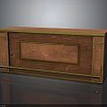 Elegant Brown Wooden Cabinet With Golden Trim And Classic Design Details