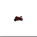 Red Ducati Racing Motorcycle with Sponsorship Logos and White Blue Stripes