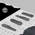 Modern Road Facilities With Stone Stepping Stones Round Globe Light And White Gravel Pavement